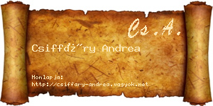 Csiffáry Andrea névjegykártya